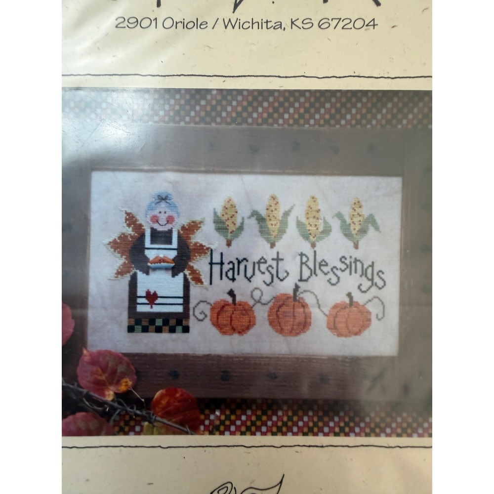 Lizzie Kate Cross Stitch Pattern Harvest Blessings Fall Pumpkins